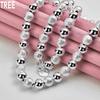 8mm 92 Sterling Silver Bead Necklace, Fashionable Wedding Jewelry