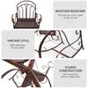 Metal Single Chair 1 Seater Garden Outdoor Rocking Chair Vintage Style Bronze
