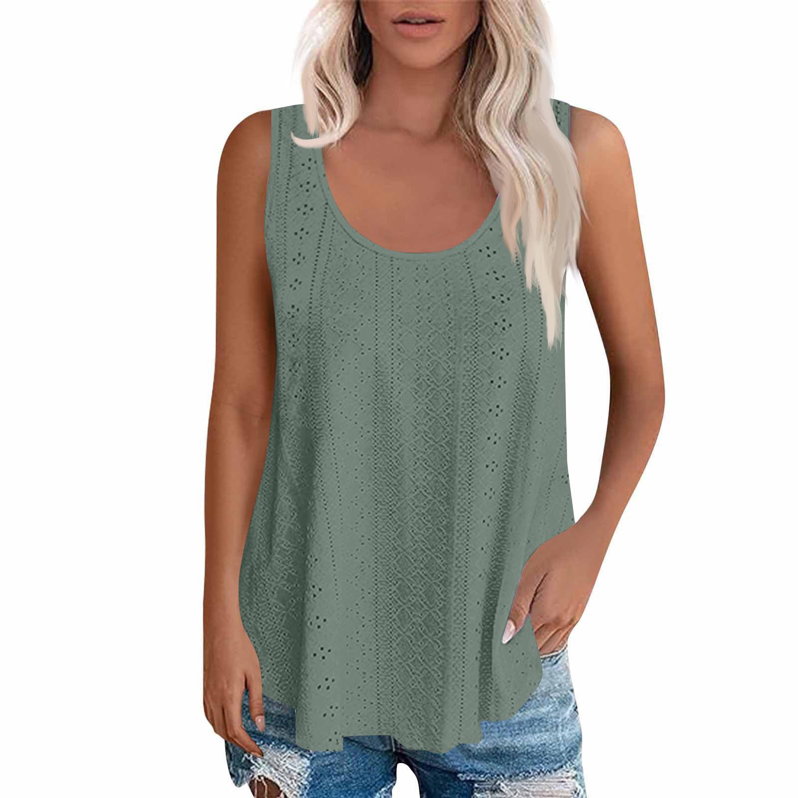 

Женская свободная футболка без рукавов с круглым вырезом L армия зеленый