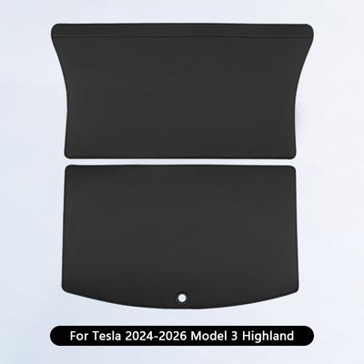Leather Trunk Mats For Tesla Model Y Model 3 Highland Rear Trunk Protector Pad All Weather Split Dog Liner Pet Mat Anti-kick Pad