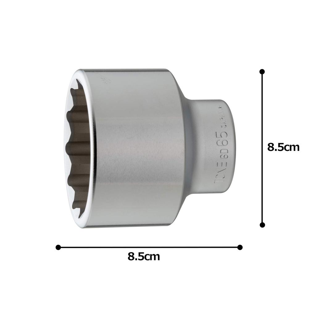 TONE Socket Drive Size Hex Size 65mm (12-point) 6D-65, 19.0mm (3/4"),