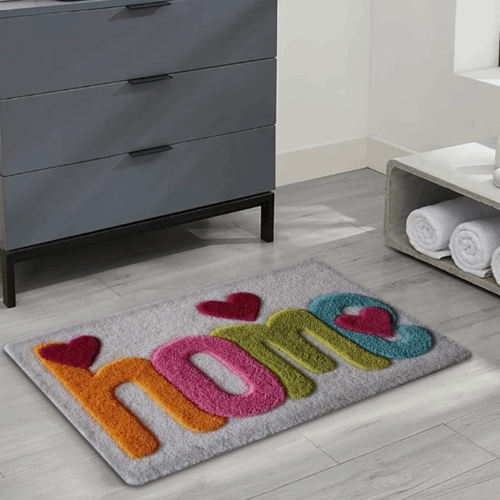 Anti Slip Letter Absorbent Mat Flower Floor Mat Wear-resistant Door Mat  Wet Areas