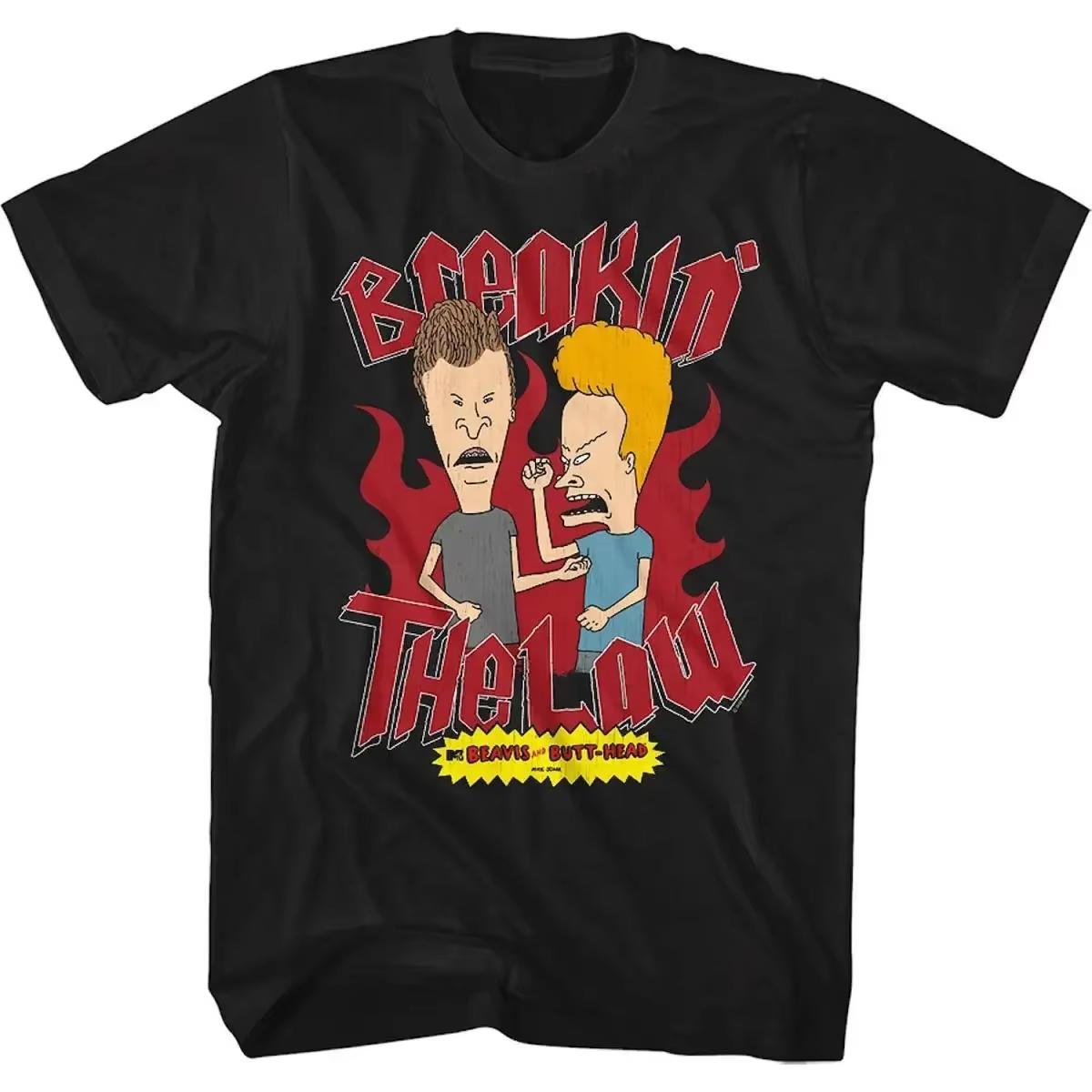 

1993 Animated Cartoon Beavis and Butthead American CasualFitnessLoose Pure Cotton UnisexsTshirt Womens Shortsleeved Couple2026 4XL