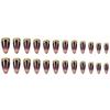 24Pcs Almond Fake Nail Press On Nail Artificial Nail False Nail Glues On Nail Sequins Designs French Nail Tips Gifts