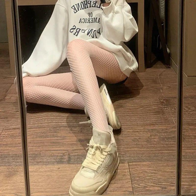 Women's Plus Size Sexy Fishnet Pantyhose - Breathable European & American Style Silk Stockings