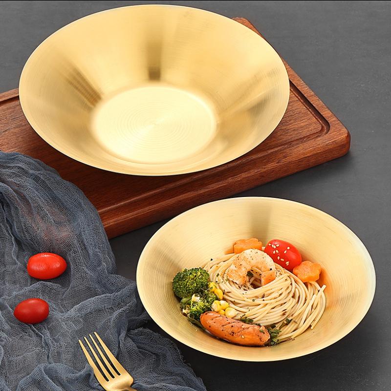Stainless Steel Ramen Bowl Rice Salad Noodle Soup Bowl Home Restaurant Food Serving Dish Pickled Cabbage Bowl Silver Soup Bowl