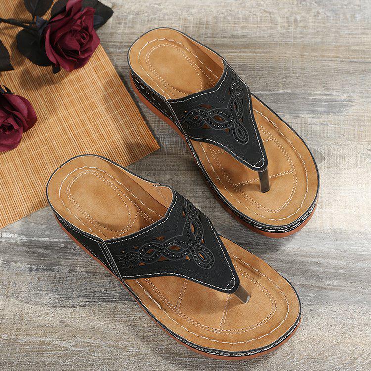 2022 Summer Rhinestone Thick Sole Plus Size Sandals