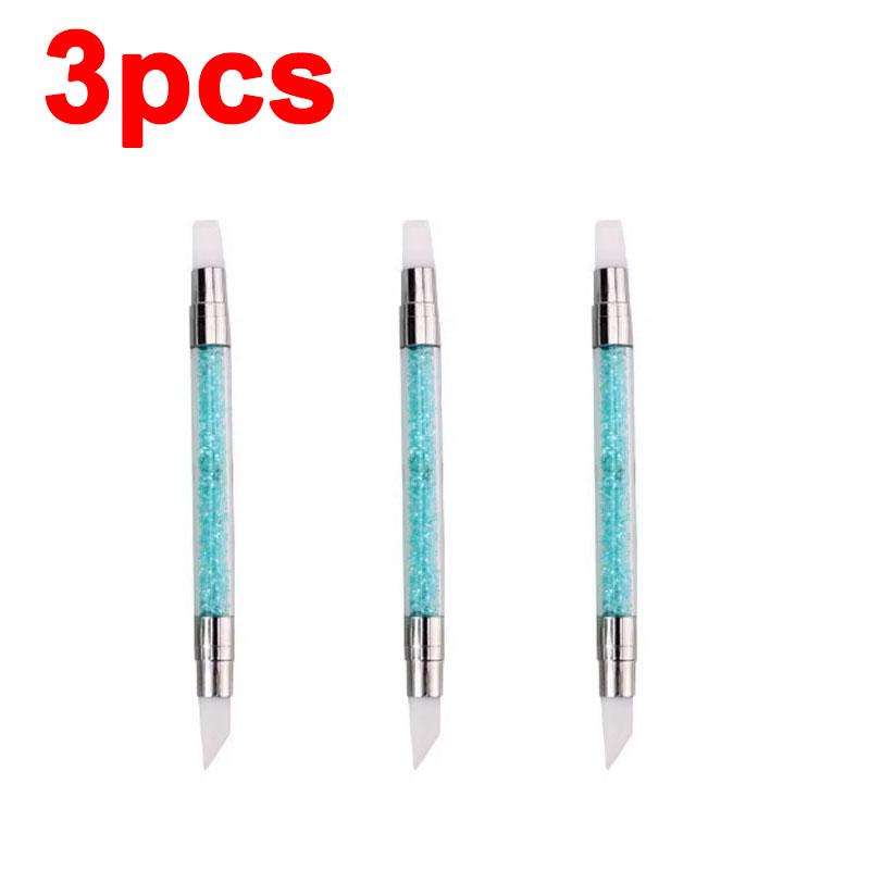 Rhinestone Applicator Pencil Dual-Ended Silicone Head Carving Dotting Pen Nail Dot Pen Stone Picker Refill Manicure Tools DB05