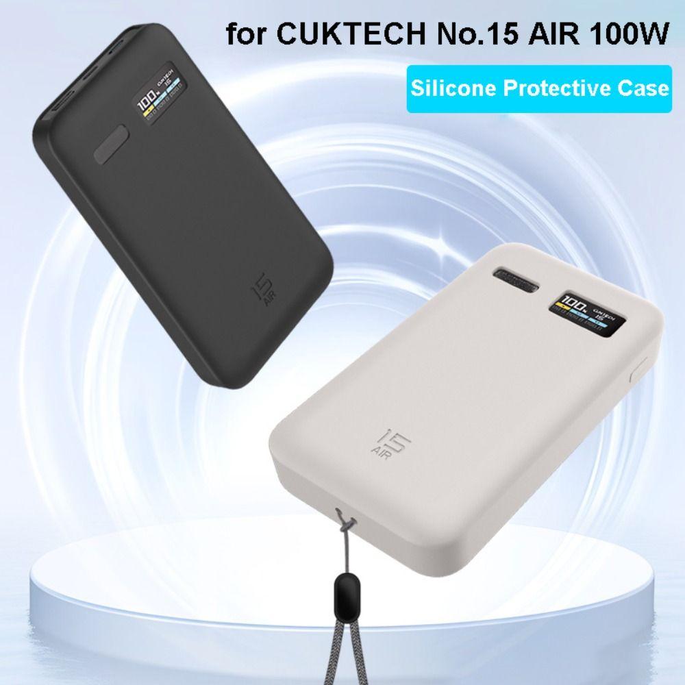 Shockproof Silicone Case Solid Color Dustproof Protective Cover Soft Portable Carrying Case for CUKTECH No.15 AIR 15000mAh 100W