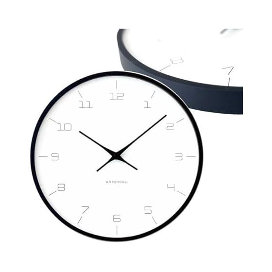 KATOMOKU plywood wall clock 7 black wall clock sweep movement km-71BKRC 304mm (radio clock)