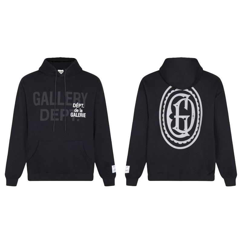 Gallery Dept Streetwear Hoodie Men Women - Oversized Cotton Pullover With Bold Letter Print Casual Wear