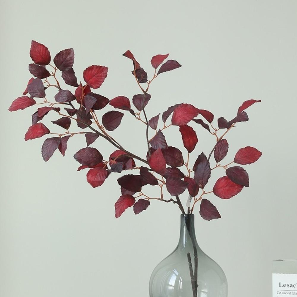 98cm Artificial Long Beech Branch Floral Green Plants Leaves Simulation Silk Beech Leaf  Hotel