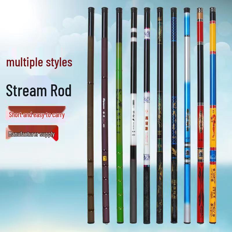 Fiberglass Stream Fishing Rod - Super Hard, Long & Short Sections