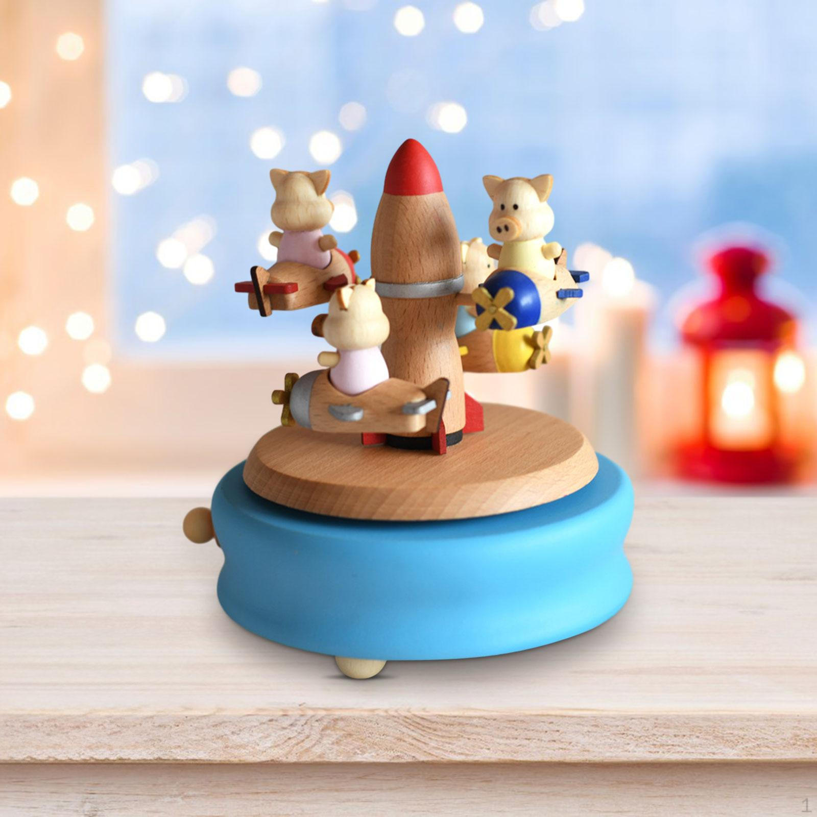 Charming Wooden Music Box - Decor Piece Airplane