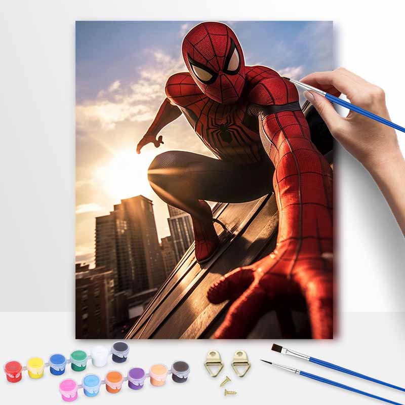 Disney SpiderMan Oil Paint Digital Painting Art Kit Handmade DIY Painting Kit Home Decor 20x30cm