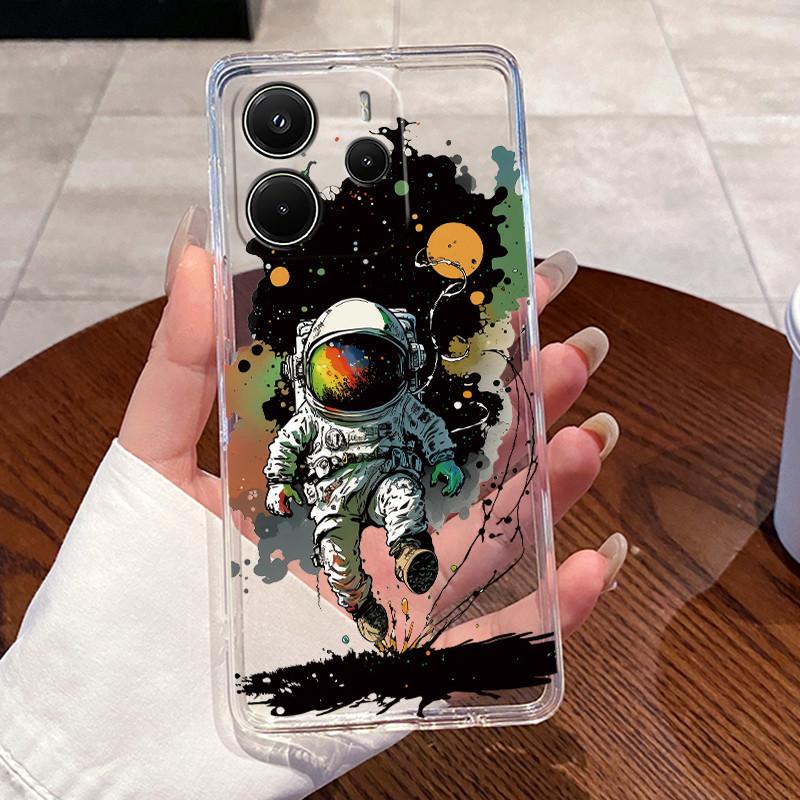 Back Cover For Redmi Note 14 5G Case Transparent Silicone Aesthetic Luxury Fashion Cute Cat Casing Shockproof Bumper 24094RAD4G