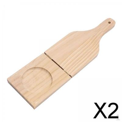 2x Holz Kartoffelstampfer Gebratene Bananen Stampfer für Gefüllte Kochbananen Gadgets Tostones Maker Holz