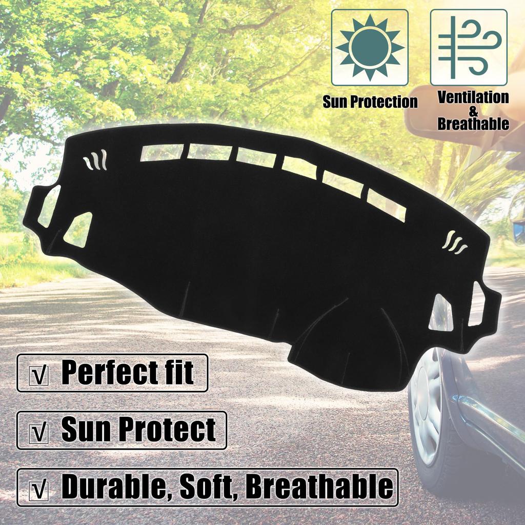 X AUTOHAUX Dashboard Mat for Suzuki Spacia Protective Interior Black Sun and Set MK32S/MK42S (2013-2017) - Mat, Polyester, Protection, Anti-Glare,