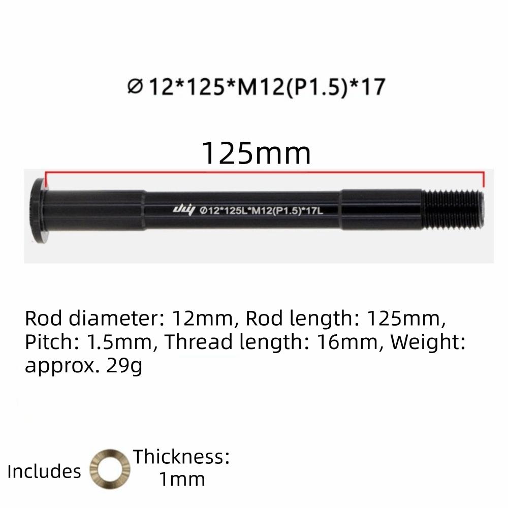 M12 Bicycle Thru Axle High Strength Bike Thru Axle Skewers Frame Fork Hub Replacement