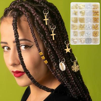 220 Stück/Box Haarperlen Verschiedene Stile Exquisite Handwerkskunst Dreadlocks-Zubehör Haarflechte Dreadlock-Perlen für Party