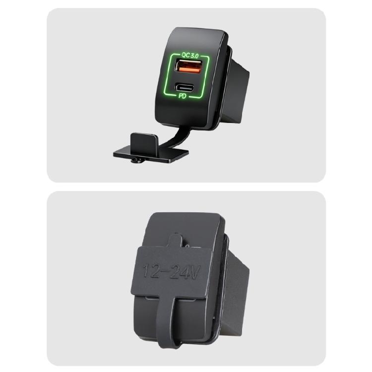PD30W Type C And 18W USB Fast Double Port Car Charger With Safety Protections For Vehicles Panel Motorcycles