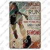 Run Race Poster Metal Plate Runner Run With Your Heart Running Shoes Metal Tin Signs Retro Wall Decor Club Gym Living Room Home
