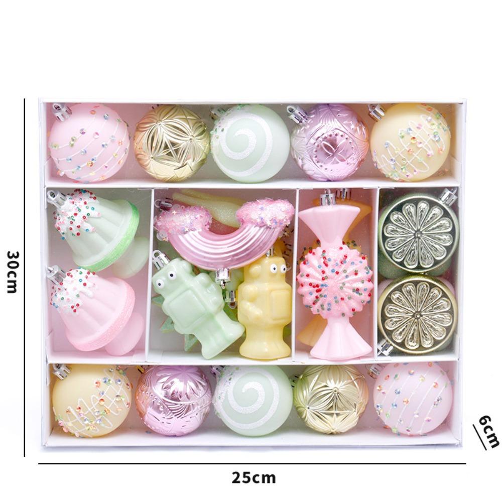45PCS Gingerbread People Christmas Gingerbread Man European Style Plastics Christmas Tree Ornament DIY Painted Ball Multicolor