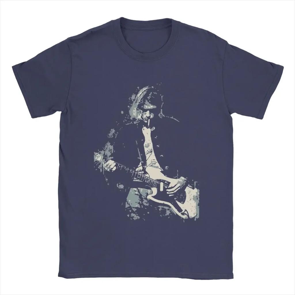 Men's Kurt Cobain Guitar T Shirts Cotton Clothes Amazing Short Sleeve Round Collar Tees Original T-Shirt#Color(1)