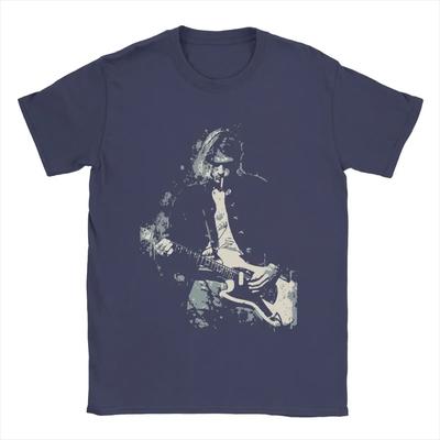Ανδρικά T-Shirt Kurt Cobain με Κιθάρα Βαμβακερά Ρούχα Καταπληκτικά Μπλουζάκια Κοντομάνικα με Στρογγυλή Λαιμόκοψη Πρωτότυπο T-Shirt#Χρώμα(1)