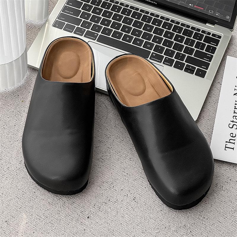 2025 Korean Version of Spring and Summer New Fashion Casual Bag Head Half Slippers Flat Bottom Cool Slippers Non-slip 24158-J