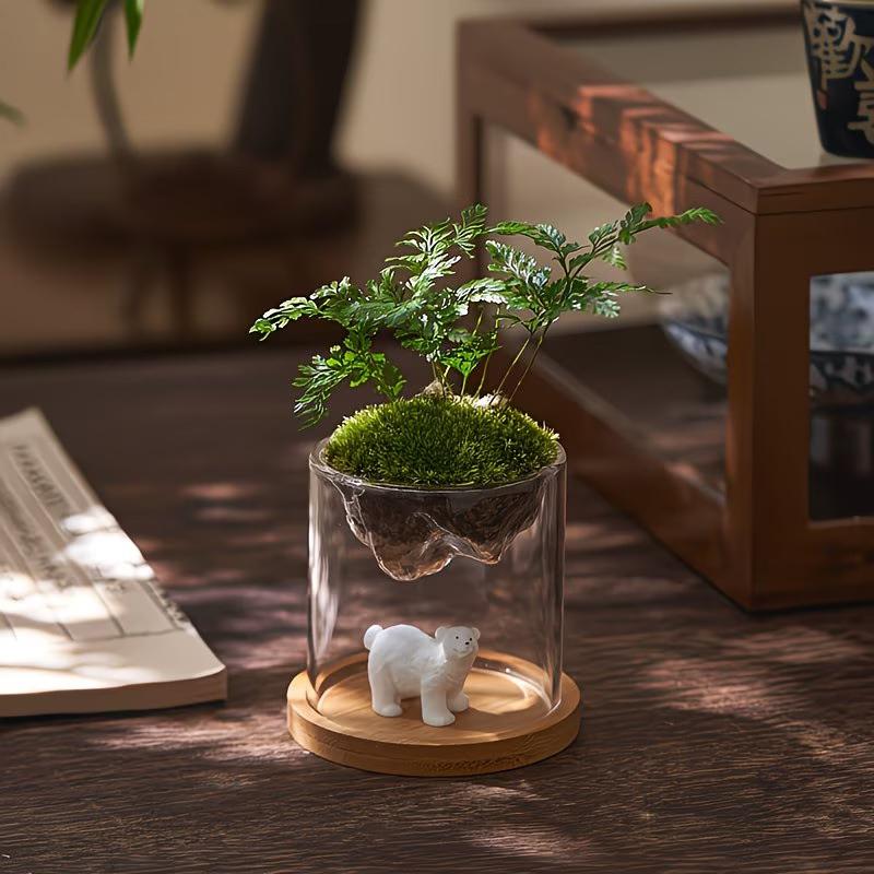 Glass Terrarium For Mountain Views Moss Planter Hydroponic Plant Container Multifunctional Cup Home Decoration Great Gift