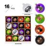 Halloween Painted Electroplated Spooky Balls 6cm 16pcs Dark Skeleton Pumpkin Ball Decoration Set Tree Hanging Party Decor