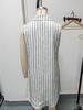 2026 Sleeveless Striped Button-Up Casual Women's Shirt Dress