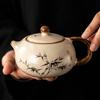 Beige Ru Kiln Xi Shi Ceramic Teapot with Ice Crackle Glaze - Single Serve Gongfu Tea Pot.