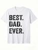 Vintage Distressed Best Dad Ever Black Short Sleeve TShirt For Fathers Day Gift Summer Cotton Crew Neck Tee Shirt