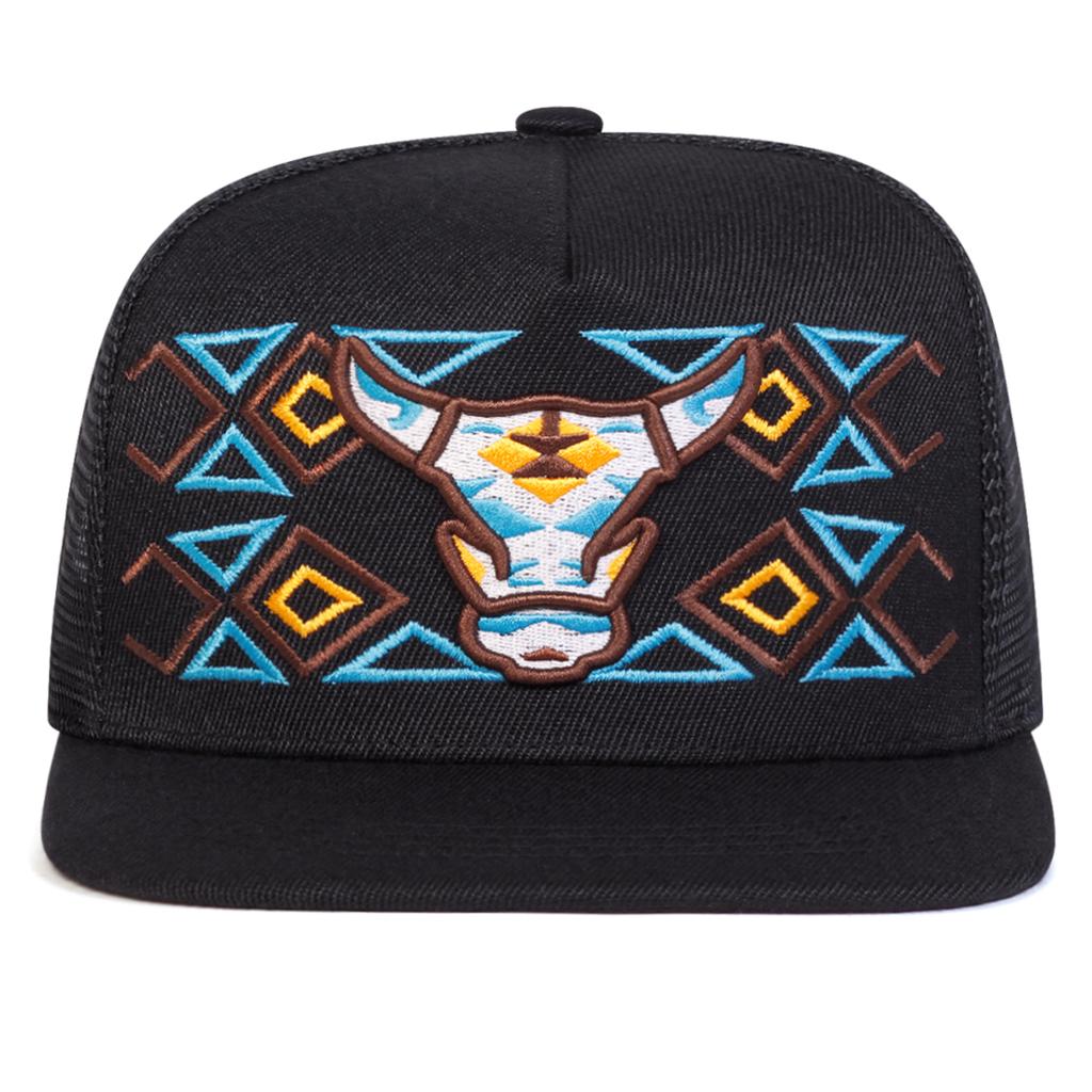 Men Colorful Bull Head Embroidered Hip Hop Hat Mesh Hat Outdoor Adjustable Sunscreen Leisure Hat Spring Autumn Travel Tourism Beach Vacation