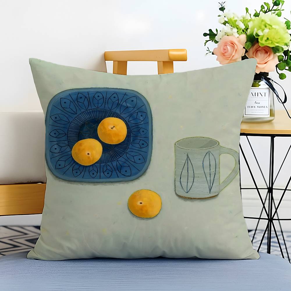 Abstract Simple Life Art Pattern Pillow Case Printed Brushed Fleece Pillow Baby Skin-Touch Eco-Friendly Dye-Sublimat