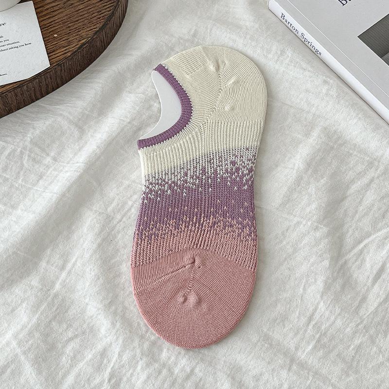 

Women s Boat Shoe Style Fine-combed Cotton Gradient Cotton Socks, Anti-slip, Non-slippery, Low-cut, Invisible Socks 1 pair