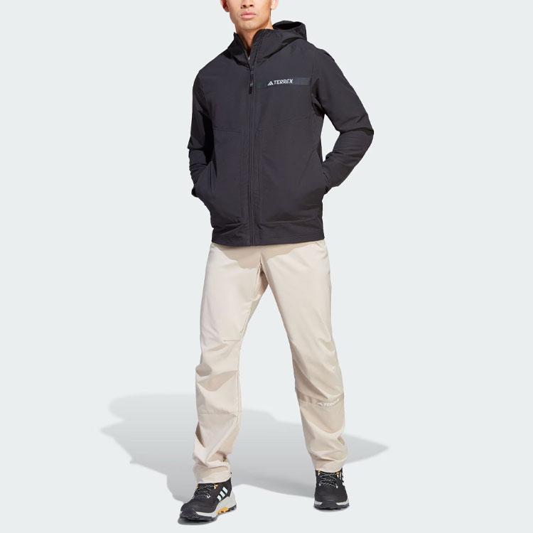 Adidas Multi Soft Shell Jacket With Solid Logo Outdoor Sports Hooded Softshell Jacket Men Jackets Black HZ4425