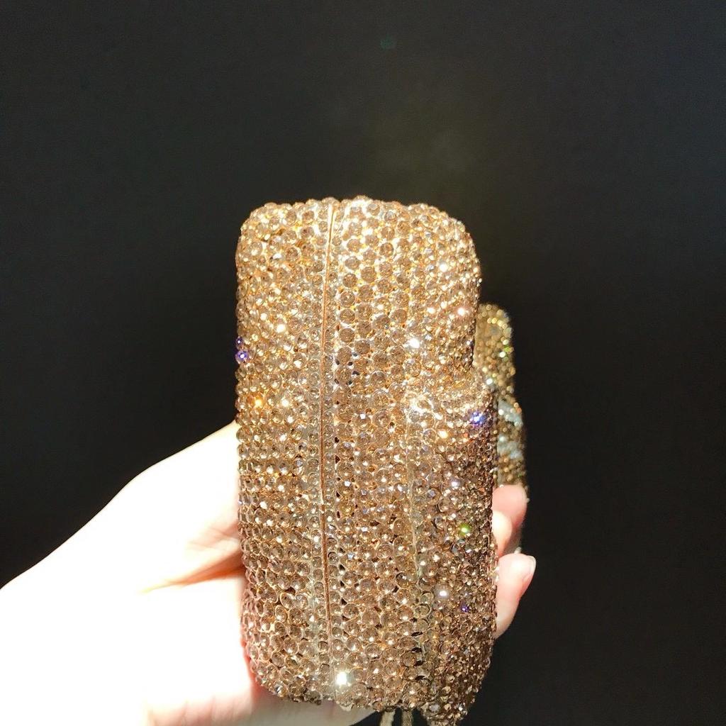 WHTUOHENG Luxuriöse Diamant Strass Schleife Abend-Clutch-Tasche für Damen Hochzeits-Tasche Party Abschlussball Formell Kristall Minaudiere Handtasche