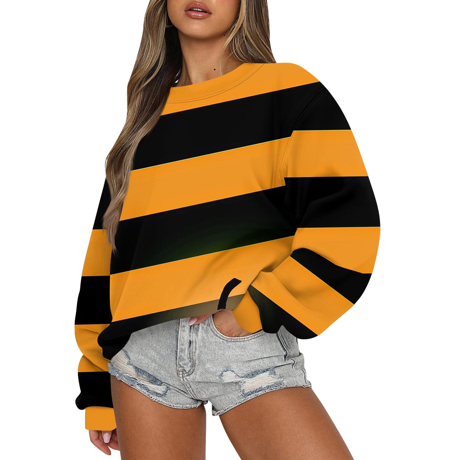 

Женские осенне-зимние топы, женская толстовка с длинными рукавами, повседневные флисовые топы с круглым вырезом, свободный крой, половер M оранжевый