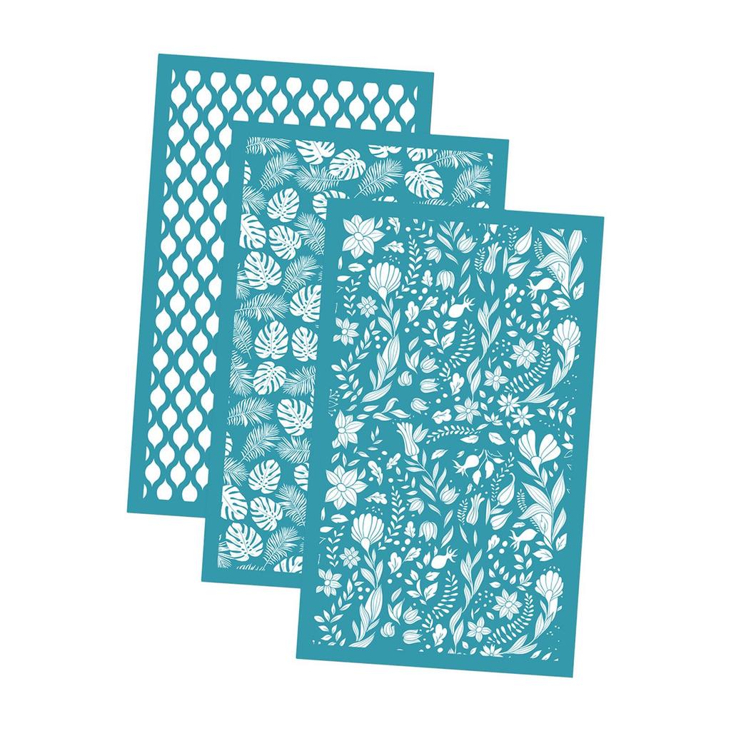 3Pcs Clay Tool Silk Screen Stencils Silk Screen for Clay for Jewelry Making Home Earrings Decoration DIY