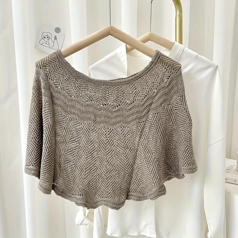 Summer Pullover Scarf Solid Color Knitted Cotton Shawls Korean Simple Hollow Design Fashion Versatile Sunscreen Scarves