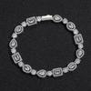 Geometric T-Shaped Water Drop Bracelet with Secure Spring Clasp Iced Out Zirconia Hip Hop Jewelry for Men Women
