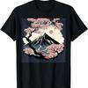 Mountain with Sun Cherry Blossom Trees T-Shirt