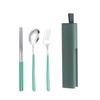 2/3Pcs 304 Stainless Steel Portable Cutlery Set Colorful Dinnerware Travel Utensils Set  Kitchen Use