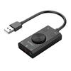 Placa de Som Externa Docooler, Adaptador de Áudio USB Placa de Som Estéreo Externa com Entrada para Microfone e Entrada para Fone de Ouvido 3,5mm, Placa de Som com Volume
