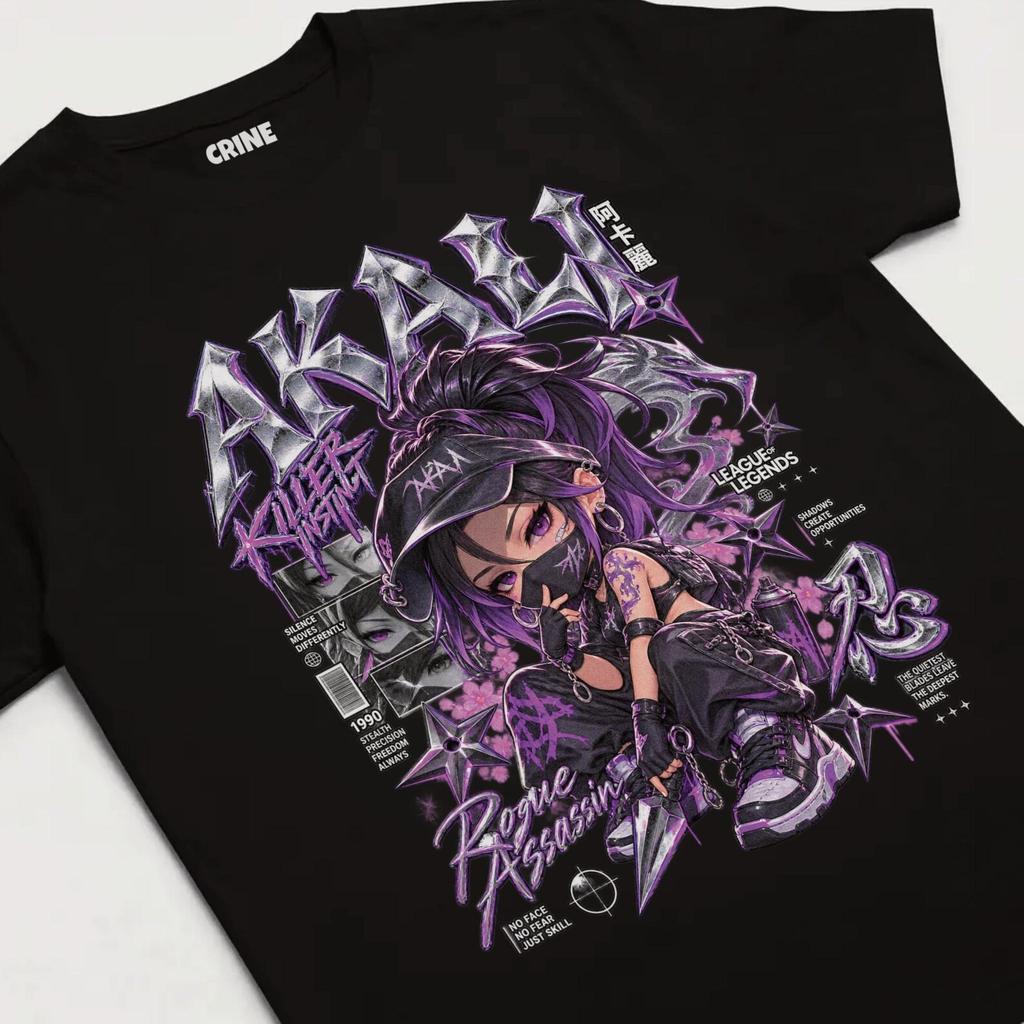 Akali Cute Chibi League of Legends T-Shirt, Rogue Assassin Graphic Tee, Vintage Anime Style Ninja Shirt, Y2K Gaming Streetwear