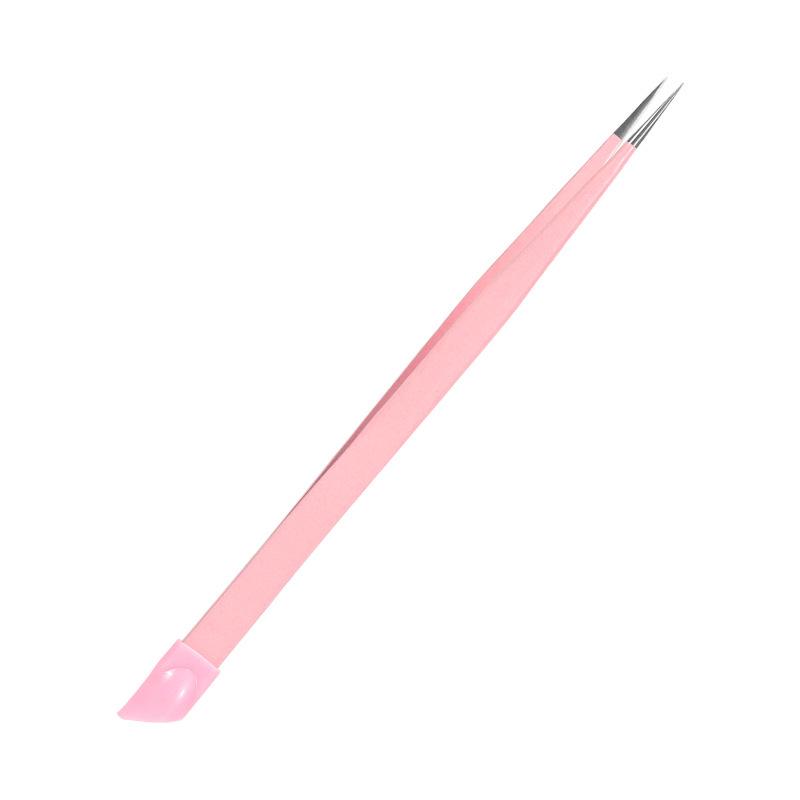 Double-Ended Metal Nail Art Tweezers for Rhinestones and Decals, Silicone Pressing Stick