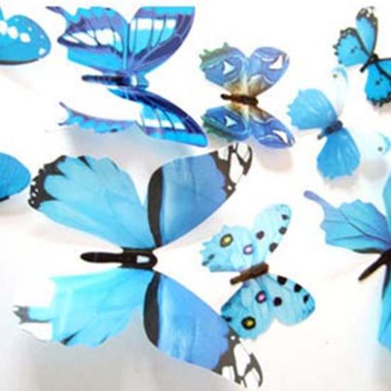 12Pcs Wall Decal Waterproof Vintage Decorative 3D Butterfly Wall Sticker for Diary